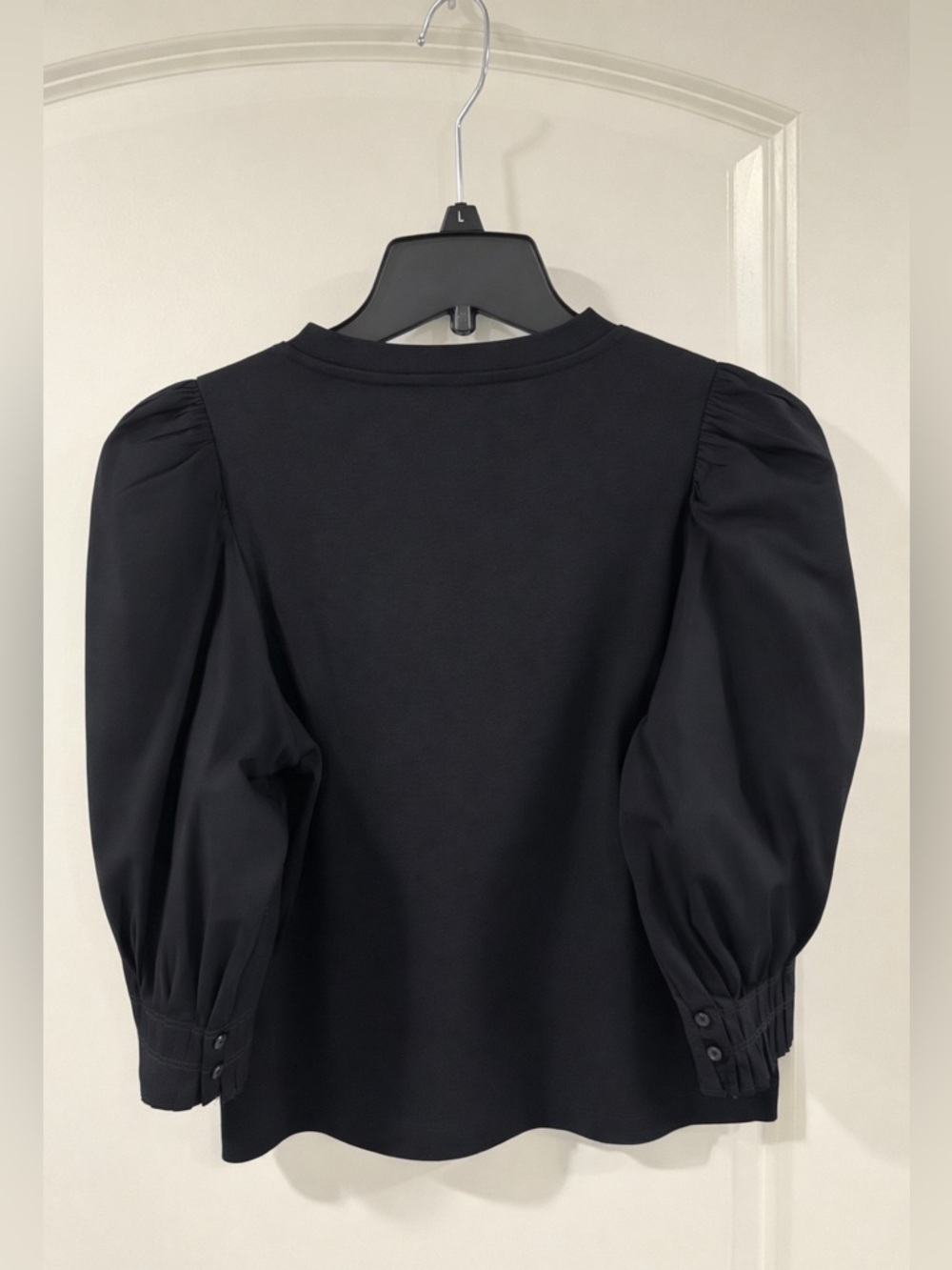 Madewell Black Puff Sleeve Tee Size S Cotton Crewneck Easy Fit Chic Minimalist - Picture 6 of 11